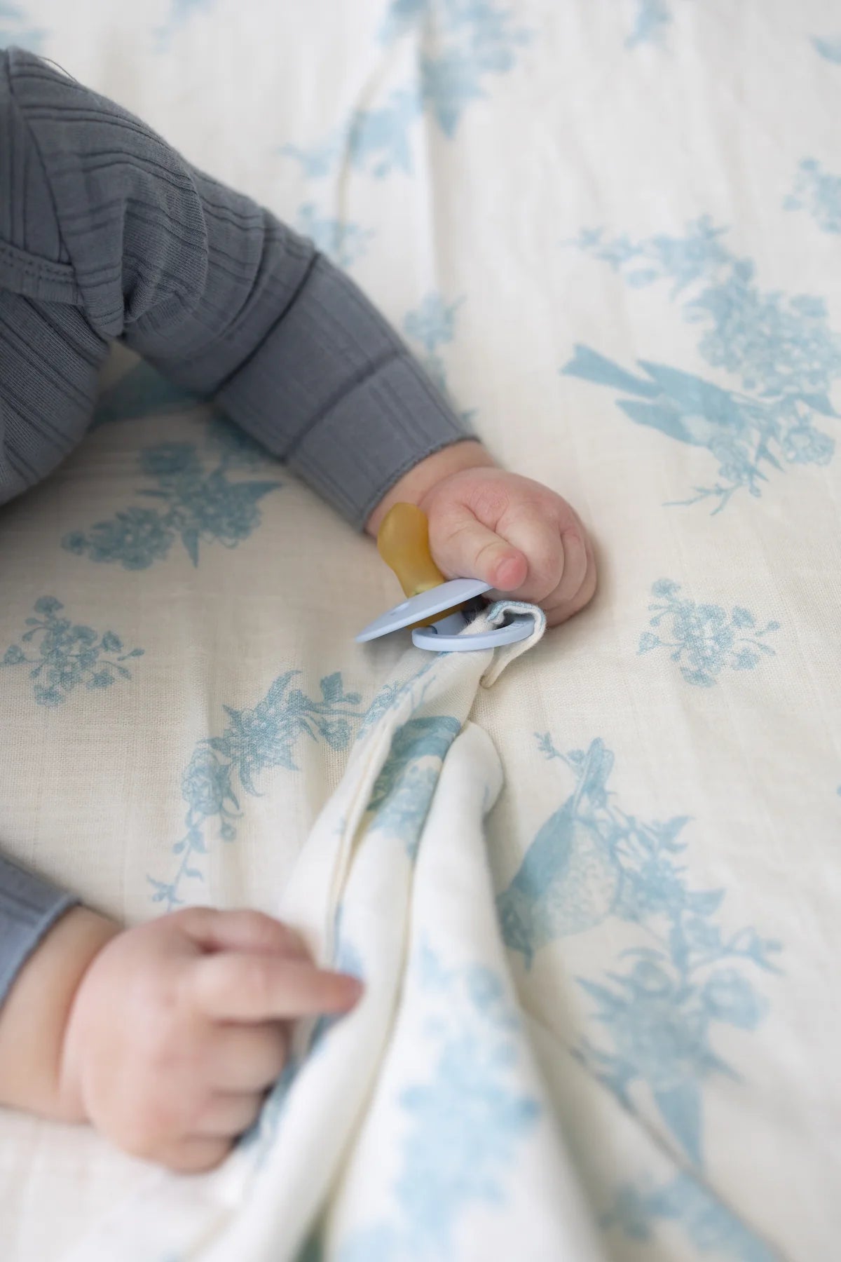 Little Blue Bird Muslin Swaddle