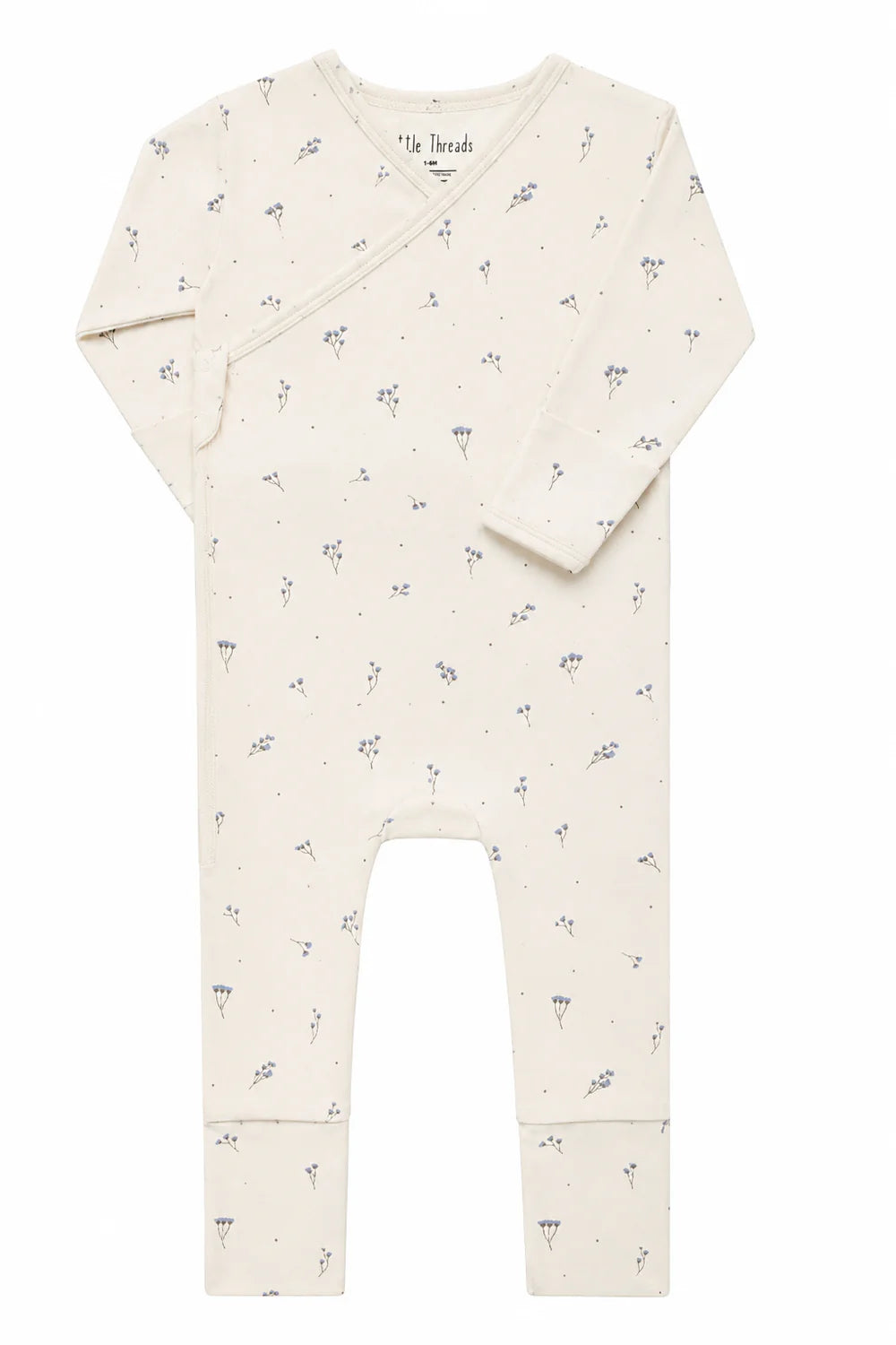 Blue Baby’s Breath Bamboo Wrap Footie