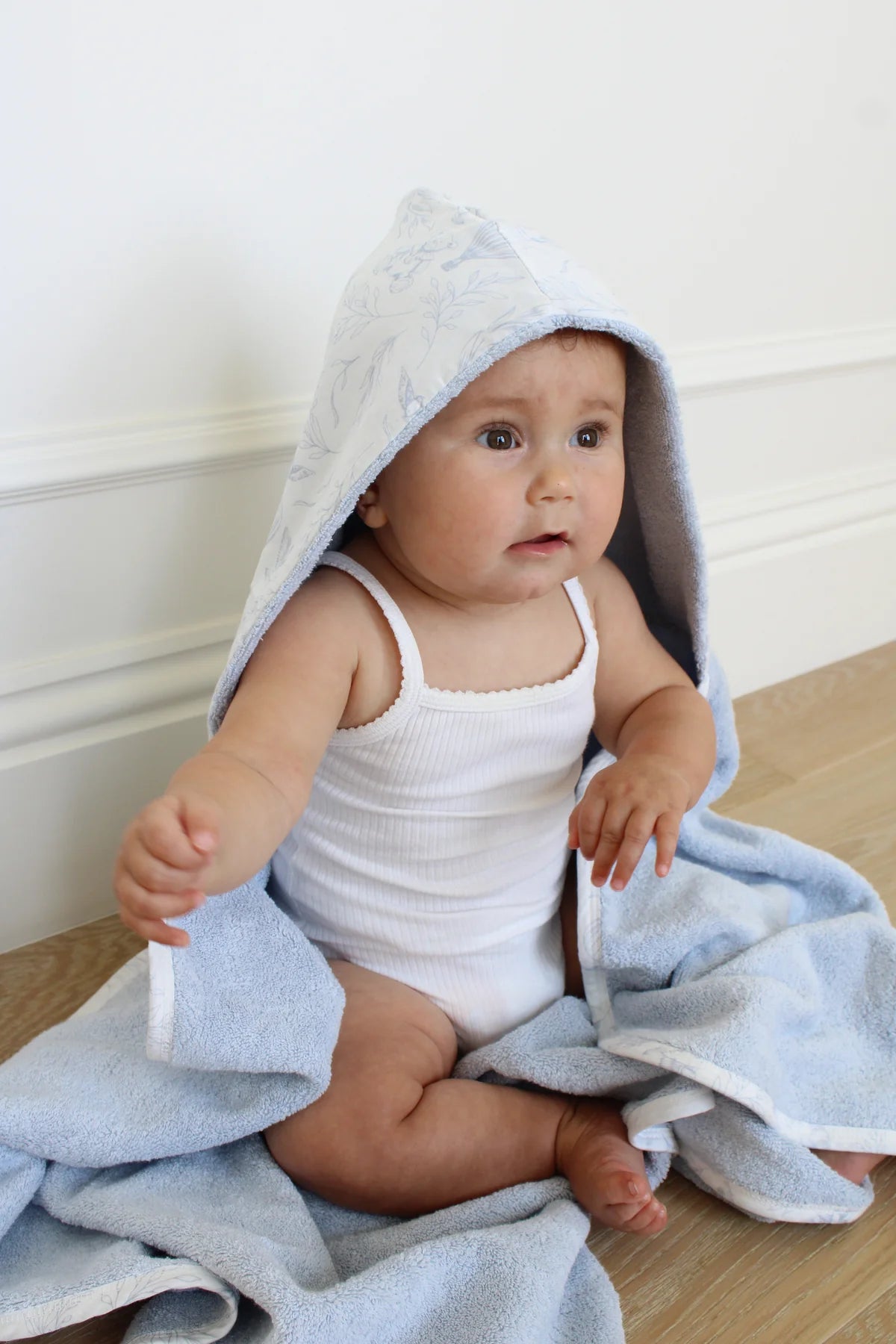 Sky Toile Hooded Bath Towel