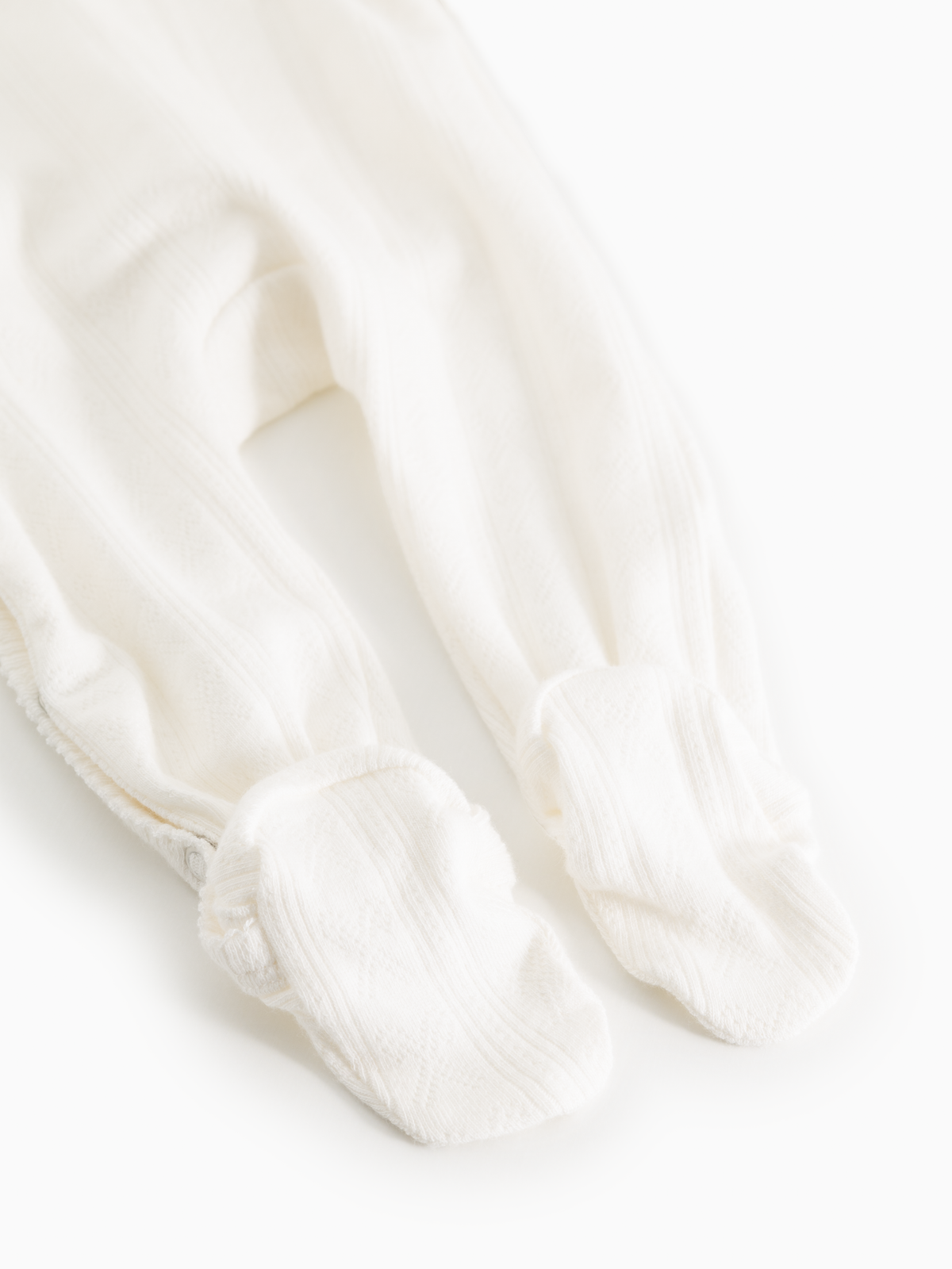 Rubetta Modal Pointelle Footie and Hat - Gentle White