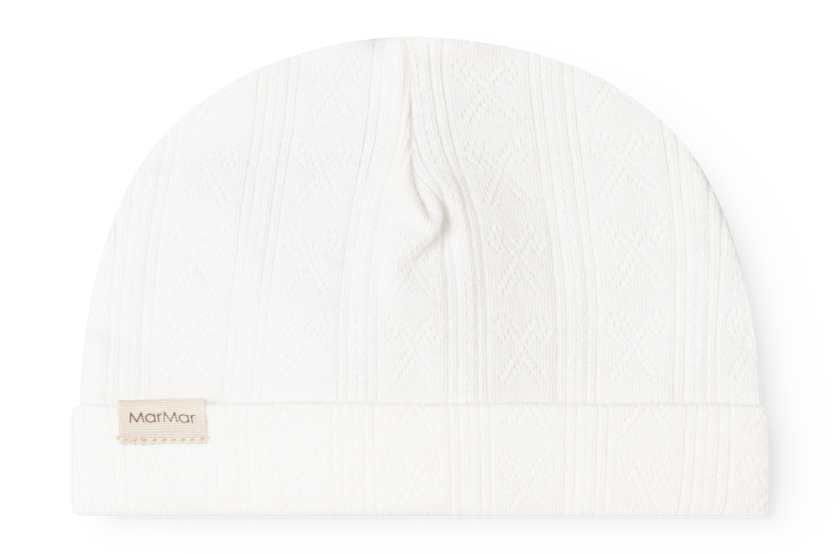 Rubetta Modal Pointelle Footie and Hat - Gentle White