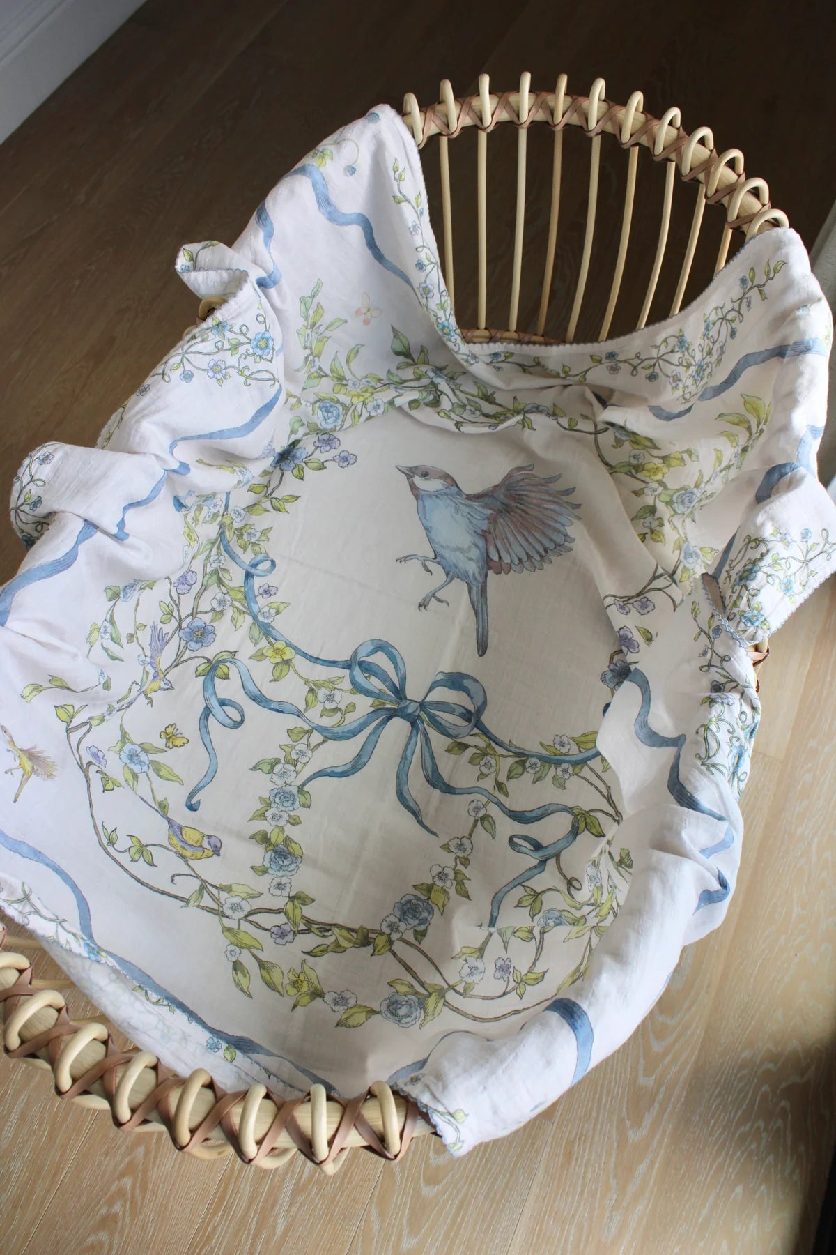 Bluebird Meadow Muslin Swaddle