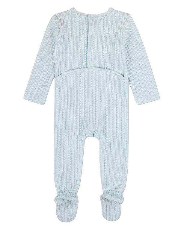 Delicate Link Patterned Footie - Blue