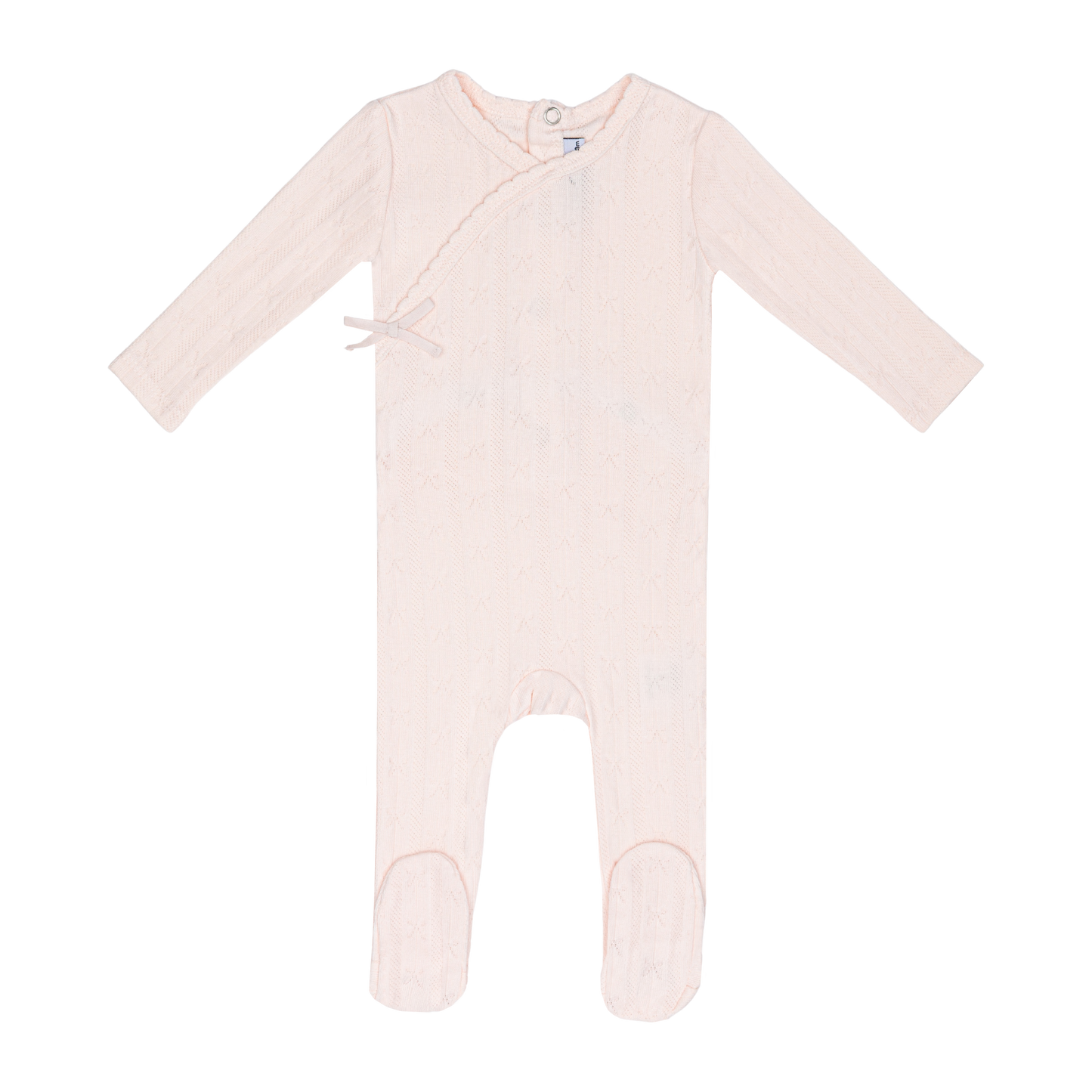 Pink Butterfly Wrapover Pointelle Footie & Bonnet