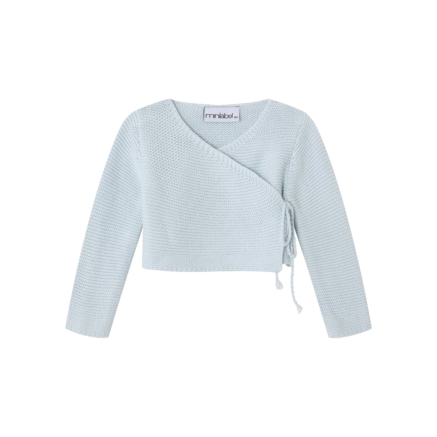 Blue Knit Wrap Cardigan