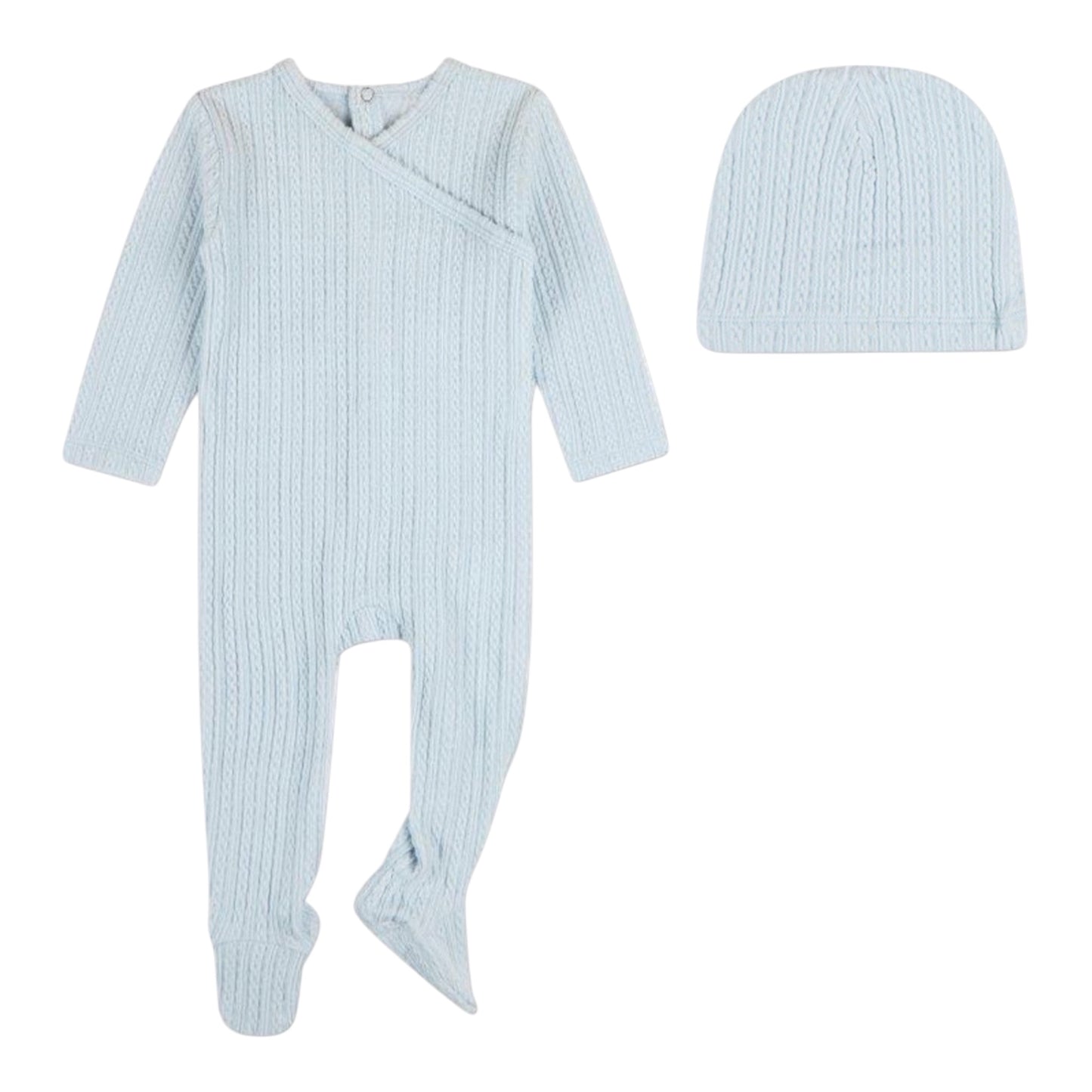 Delicate Link Patterned Footie - Blue