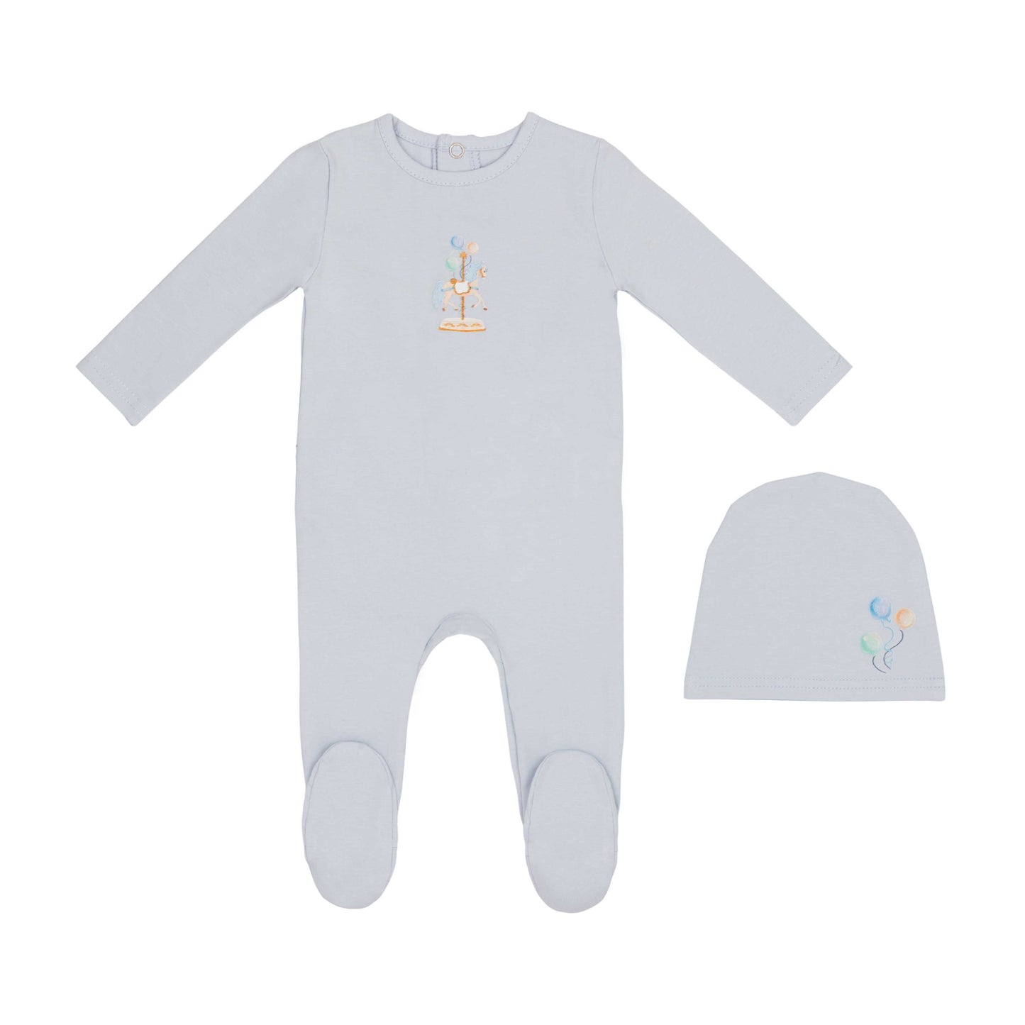 Blue Water Print Carousel Footie