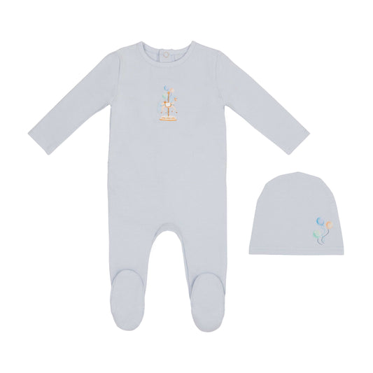 Blue Water Print Carousel Footie