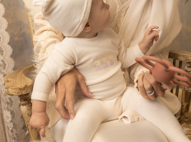 Bunny Velour 3pc Layette Set - Pink