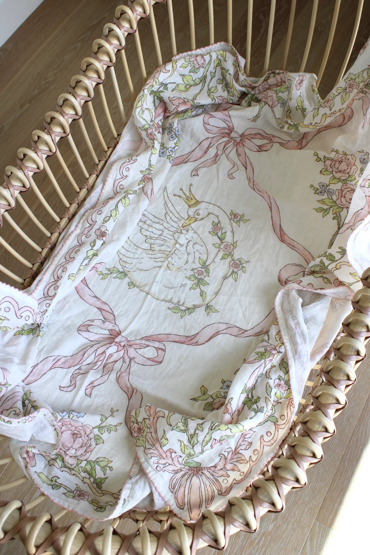 Swan Garden Muslin Swaddle