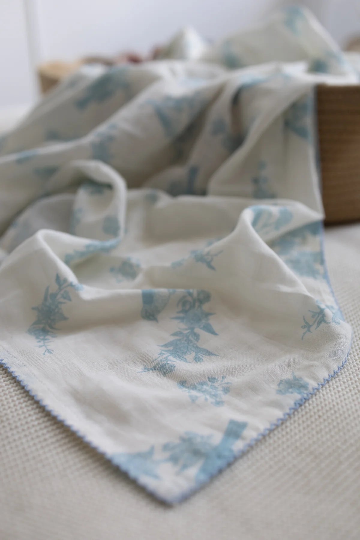 Little Blue Bird Muslin Swaddle