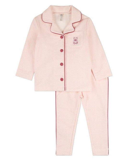 Snuggly Bear Chevron 2 Pc Set - Pink