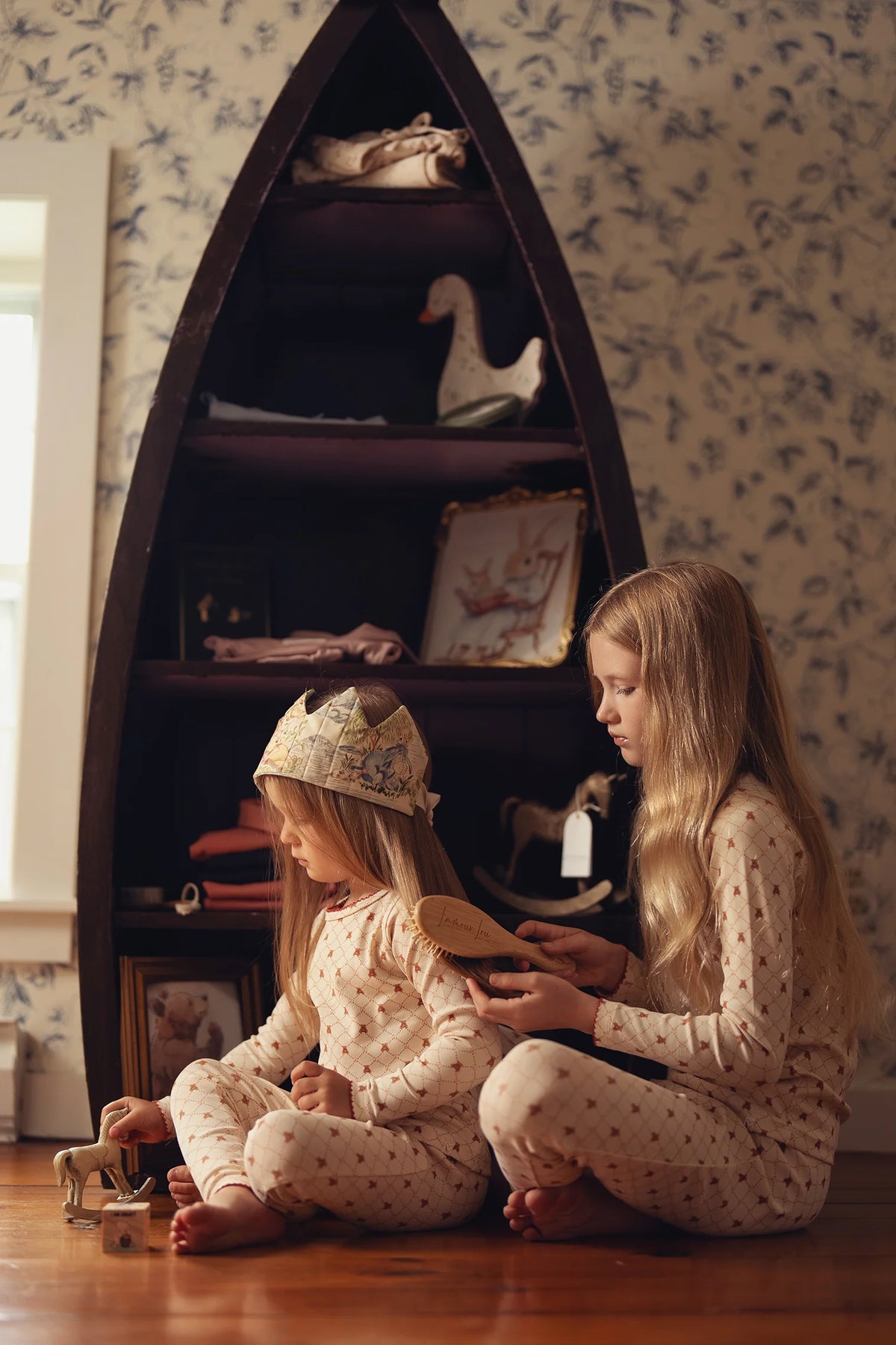 Bear Grid Print PJ - Girls