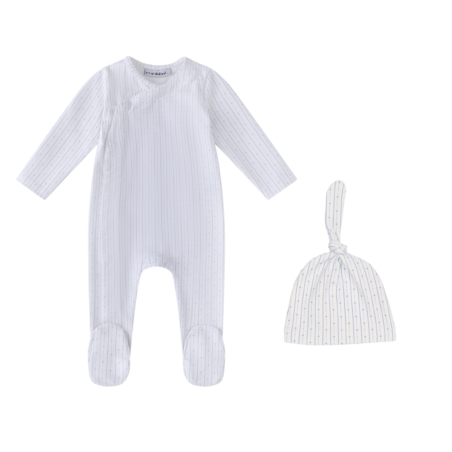Linear Stars Footie & Bonnet