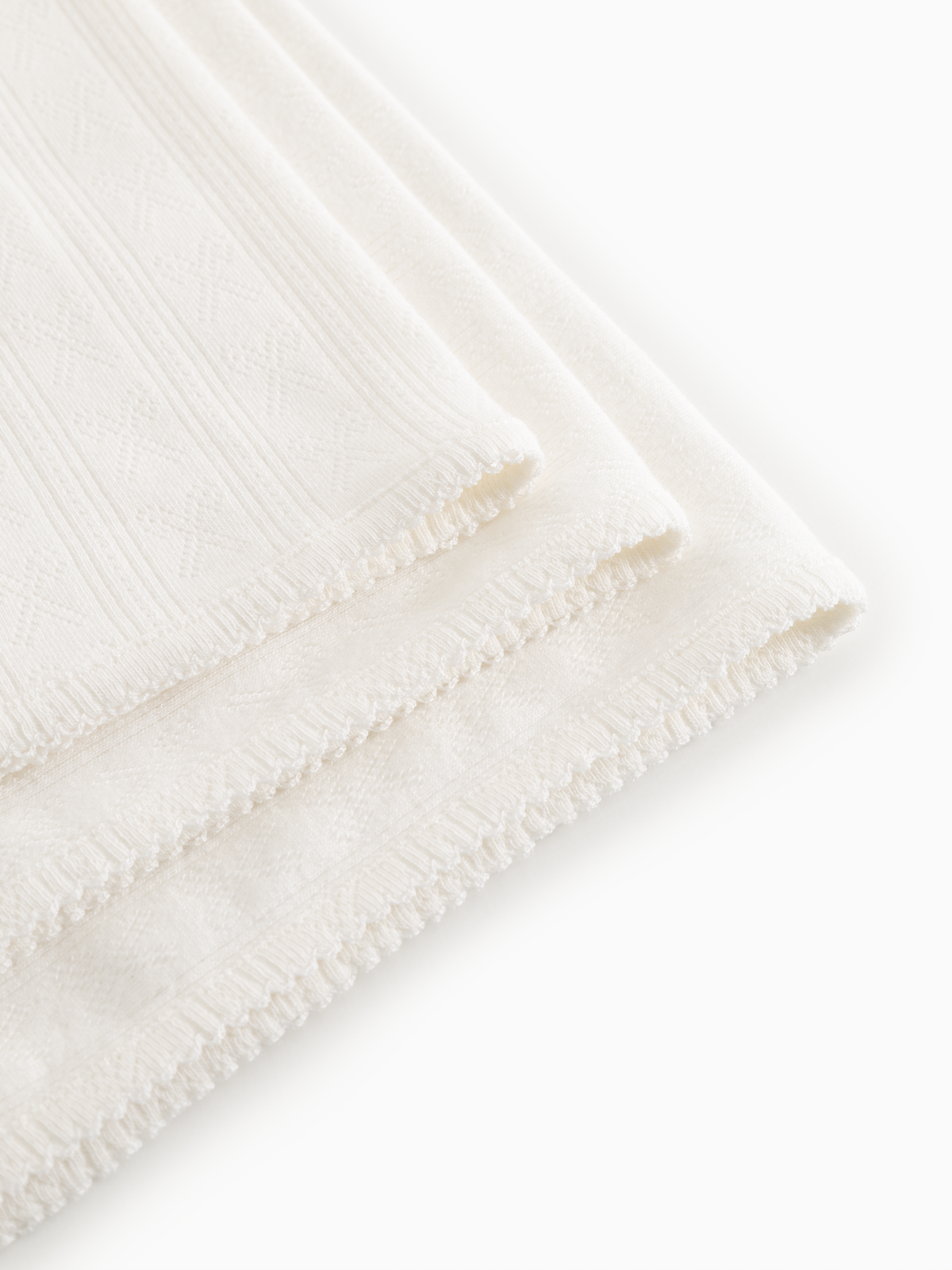 Alida Modal Pointelle Blanket - Gentle White