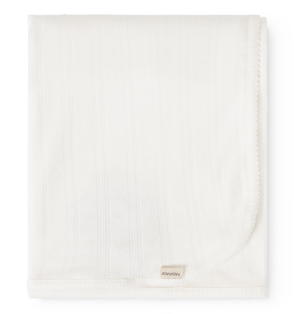 Alida Modal Pointelle Blanket - Gentle White