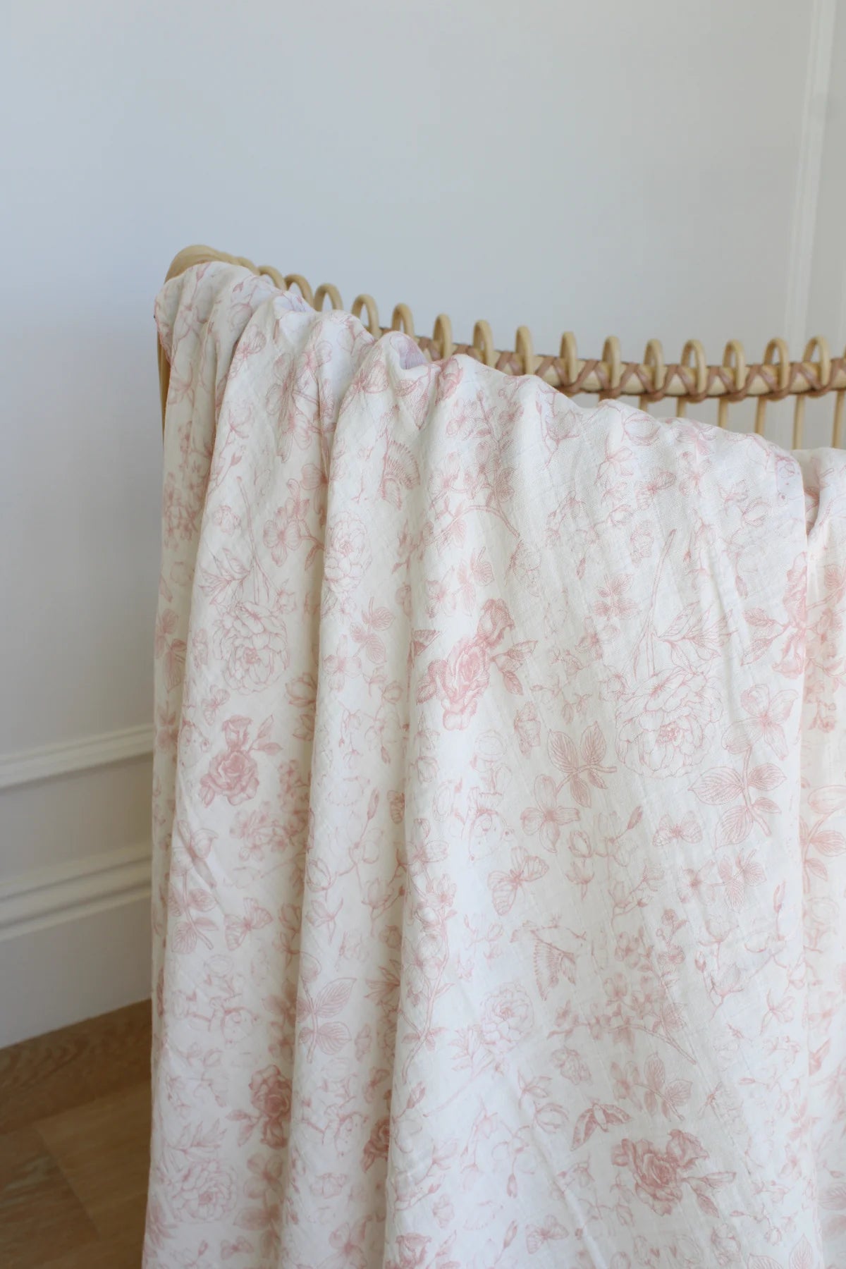 Rose Toile Muslin Swaddle
