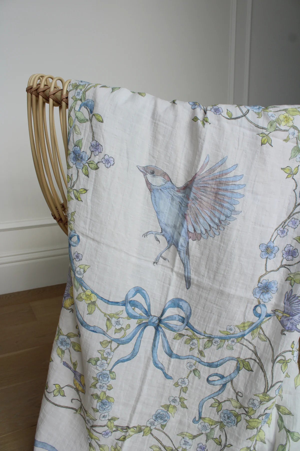 Bluebird Meadow Muslin Swaddle