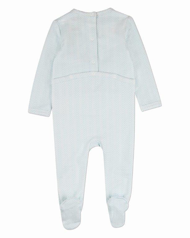 Snuggly Bear Chevron Footie - Blue