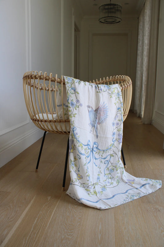 Bluebird Meadow Muslin Swaddle
