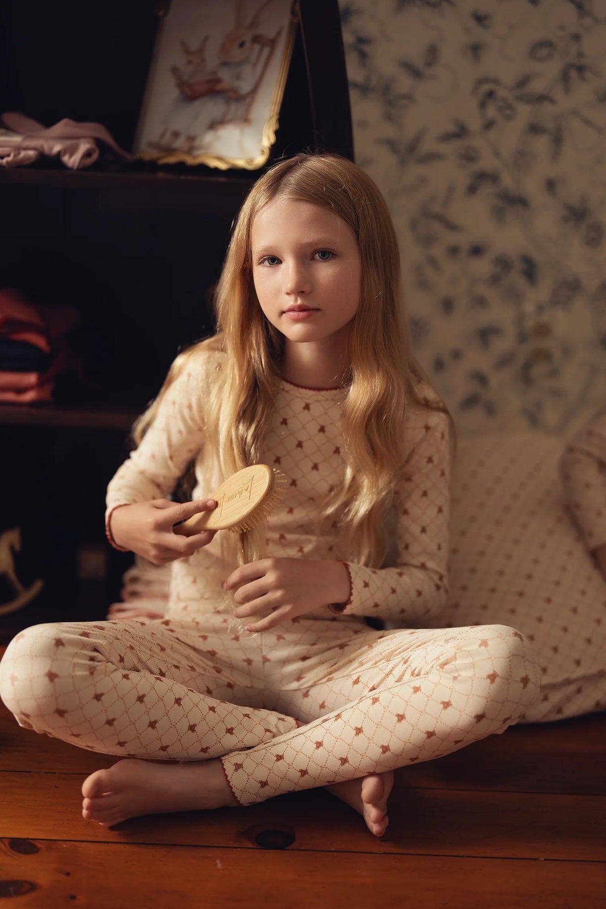Bear Grid Print PJ - Girls