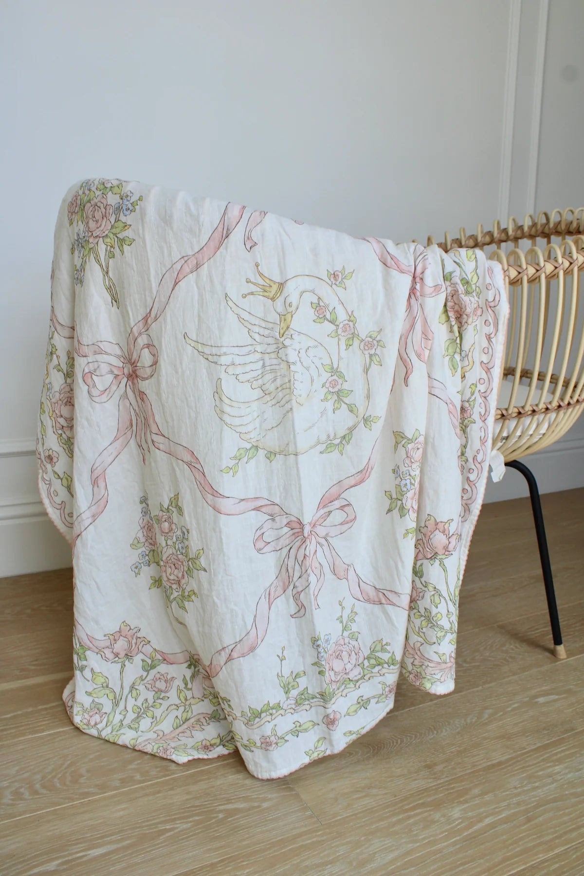 Swan Garden Muslin Swaddle