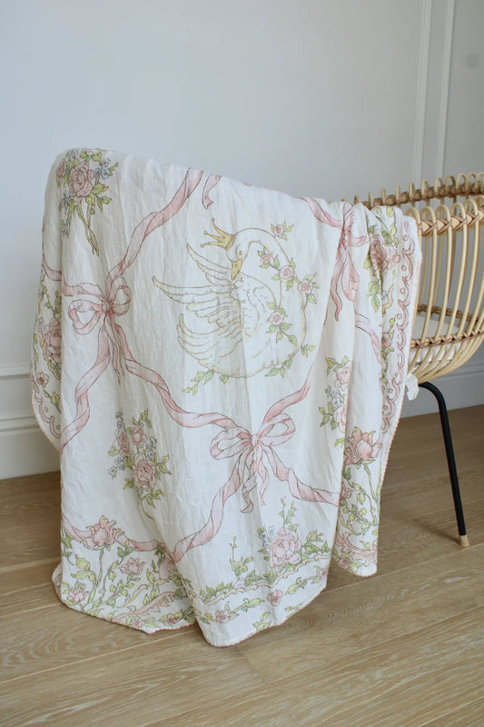 Swan Garden Muslin Swaddle