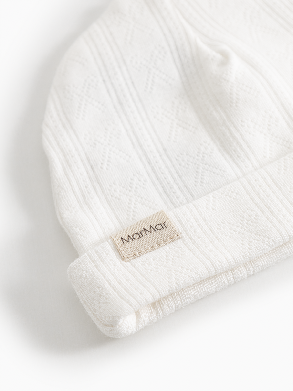 Rubetta Modal Pointelle Footie and Hat - Gentle White