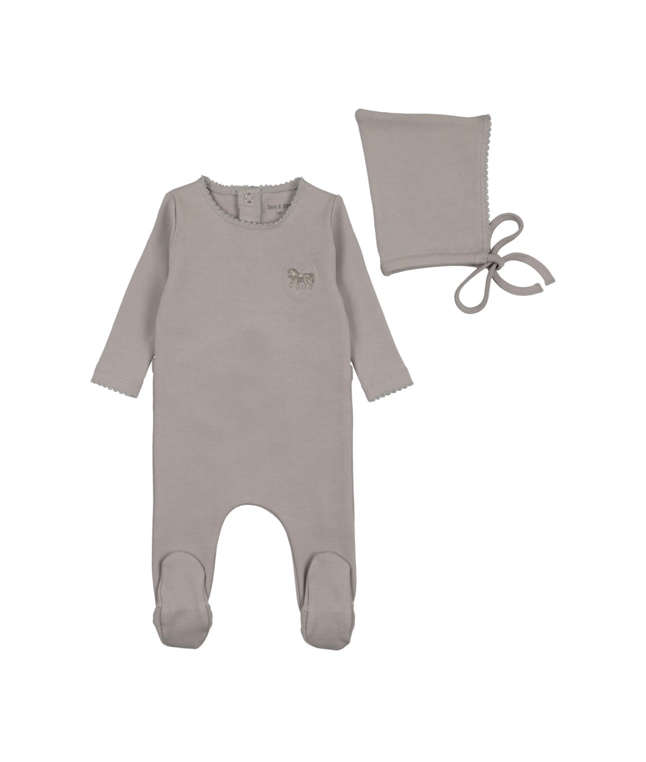 Raised Embroidery Footie & Bonnet