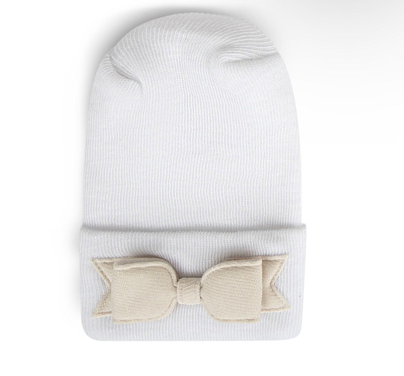 Hospital Hat - Linen Cream Bow