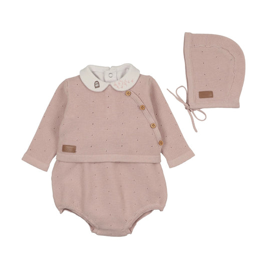Girls Leather Tab Knit Outfit