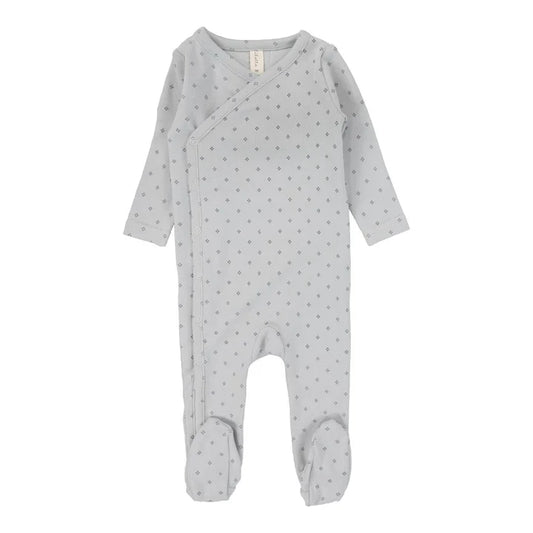 Lilette Diamond Dot Footie - Pale Blue