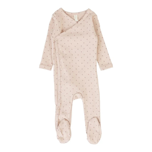 Lilette Diamond Dot Footie - Dusty Pink