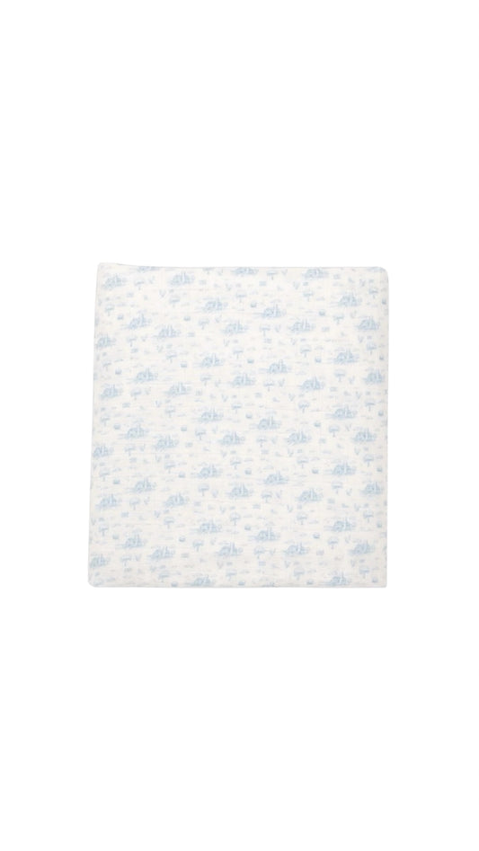 Farmhouse Muslin Blue Swaddle