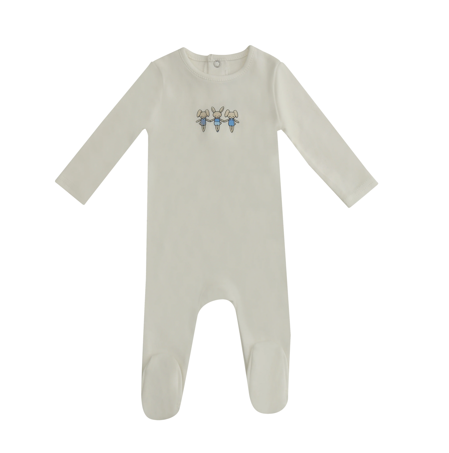 Mini Dancing Bunnies Footie - White