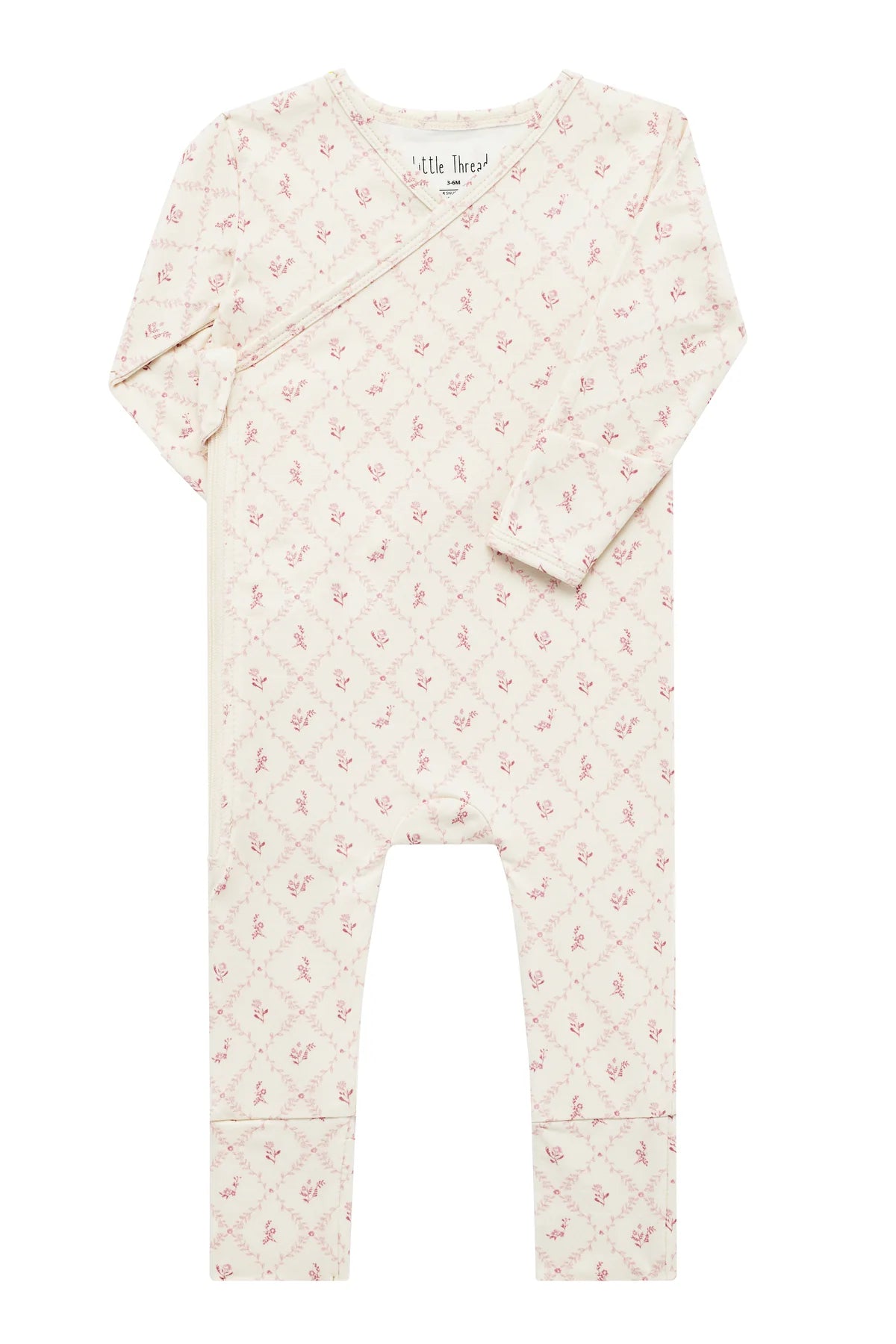 MAUVE LATTICE BAMBOO WRAP FOOTIE