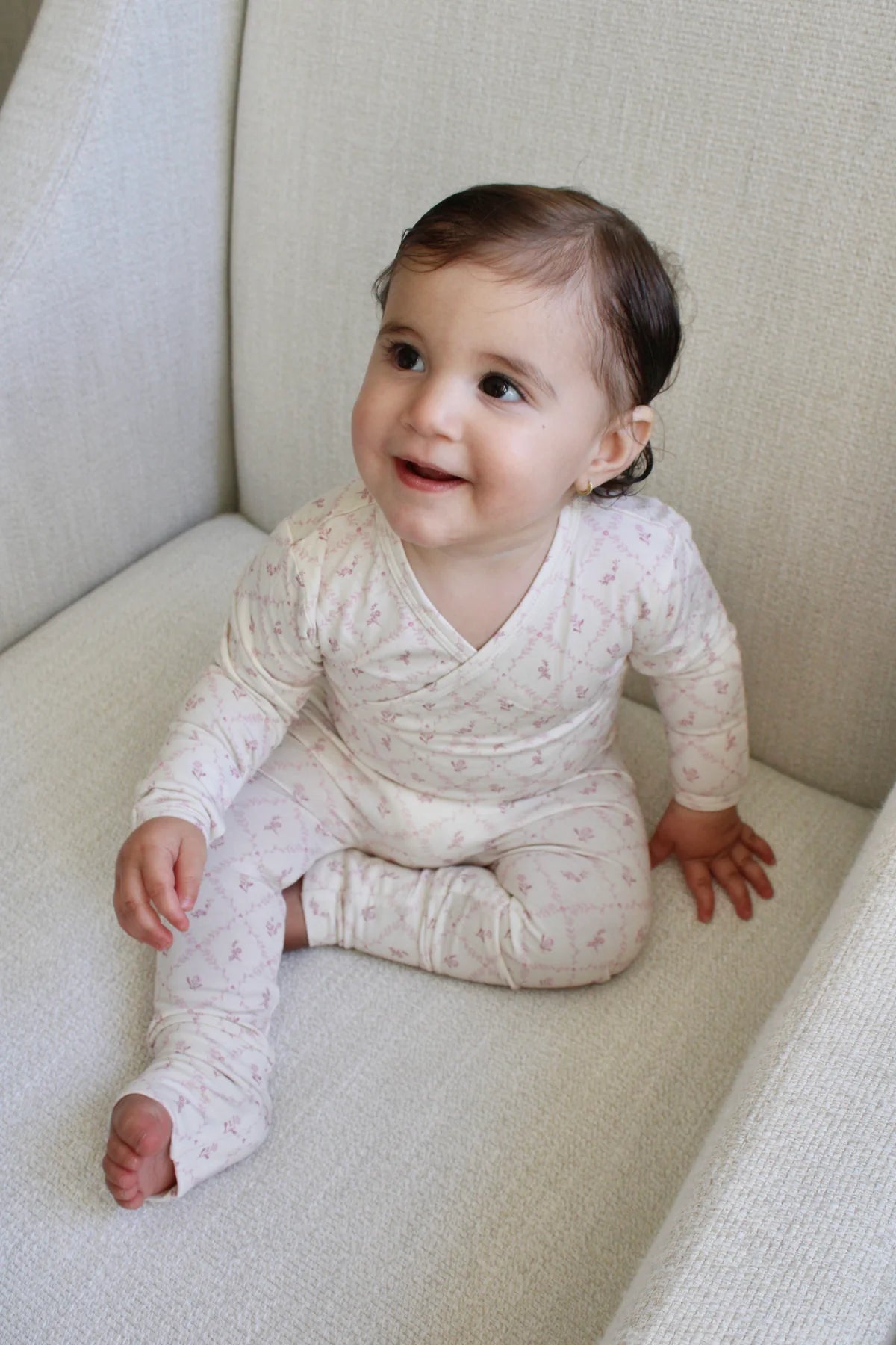 MAUVE LATTICE BAMBOO WRAP FOOTIE