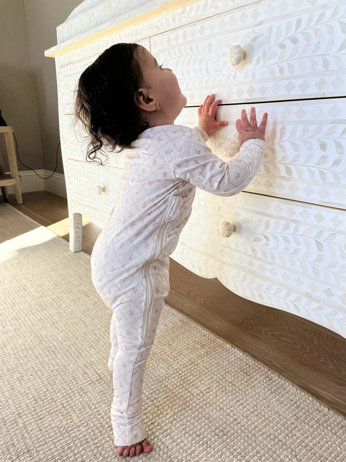 MAUVE LATTICE BAMBOO WRAP FOOTIE