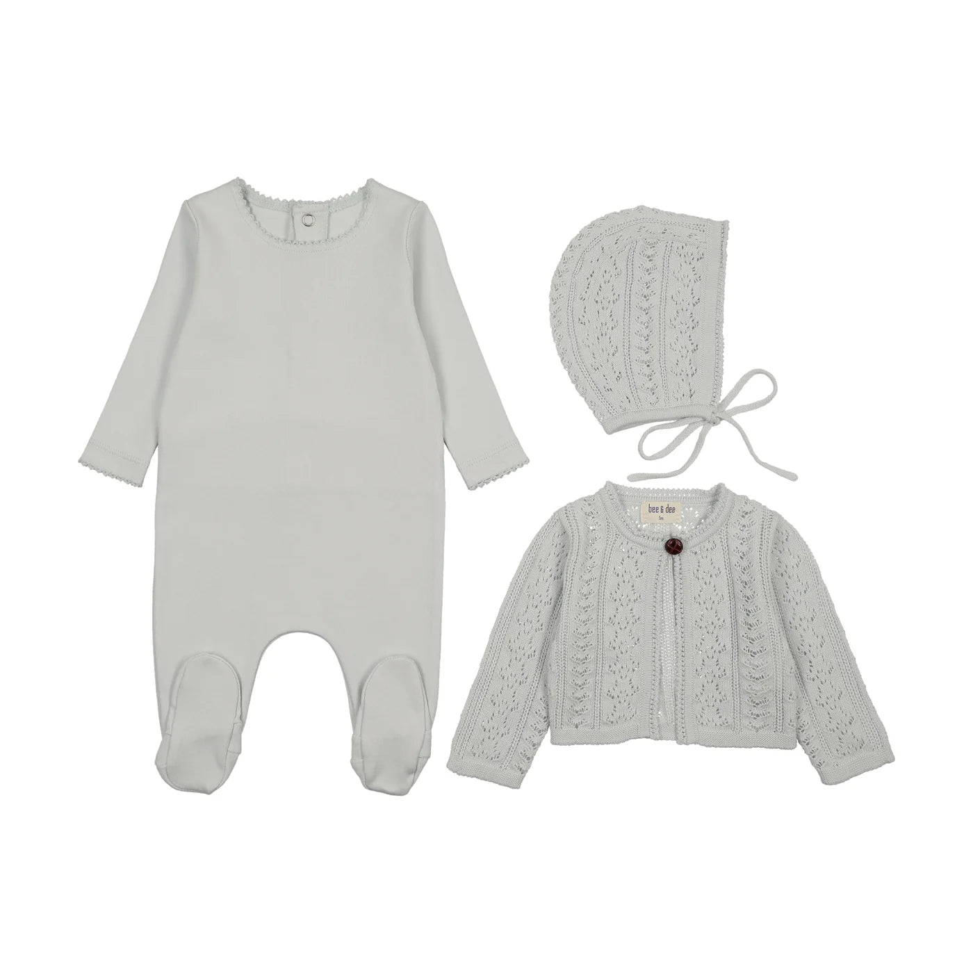 Boys Intricate Knit Cardigan Footie