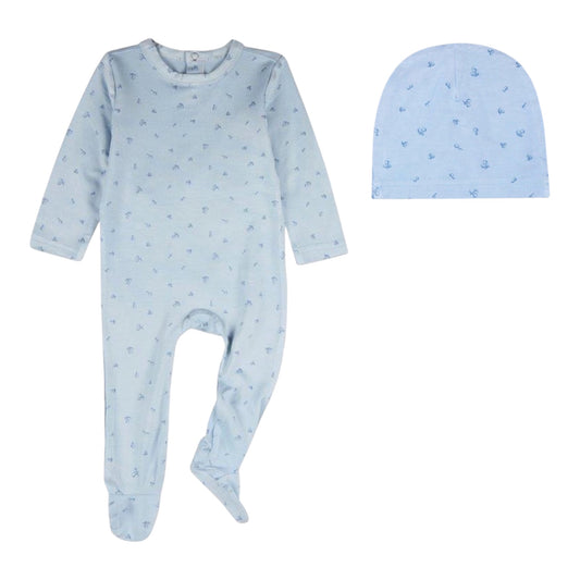 Delightful Cherries Footie - Blue