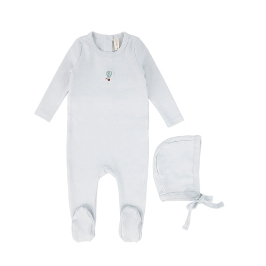 Bebe Jolee Blue Heather Applique Footie