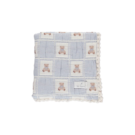 Teddy Bear Blanket - Blue