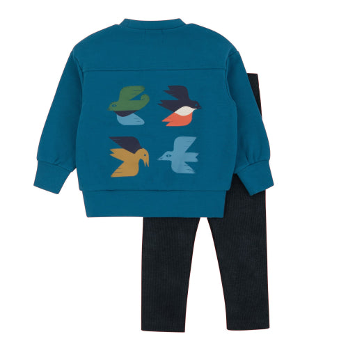 Bold Print Teal Blue 2 Pc