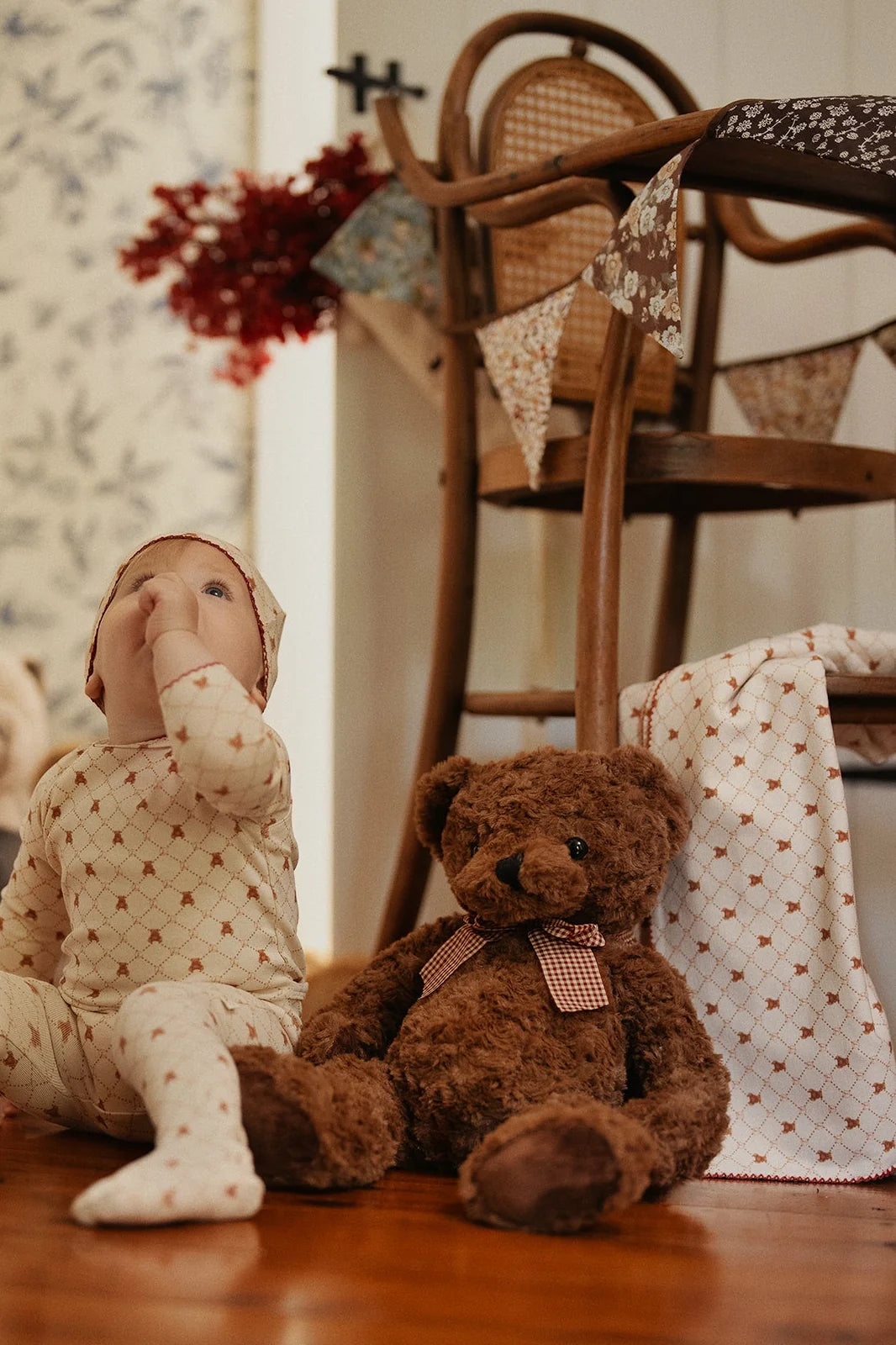 Bear Grid Blanket - Girls