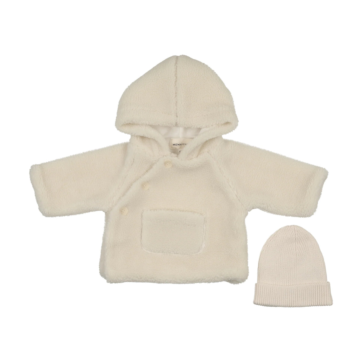 SHERPA JACKET + KNITTED BEANIE - Ivory
