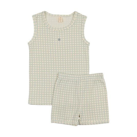 Checkered Dreams Tank &
Shorts - Blue Star