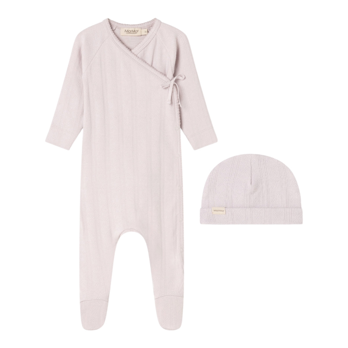 Rubetta Modal Pointelle Footie and Hat -Violet Dust
