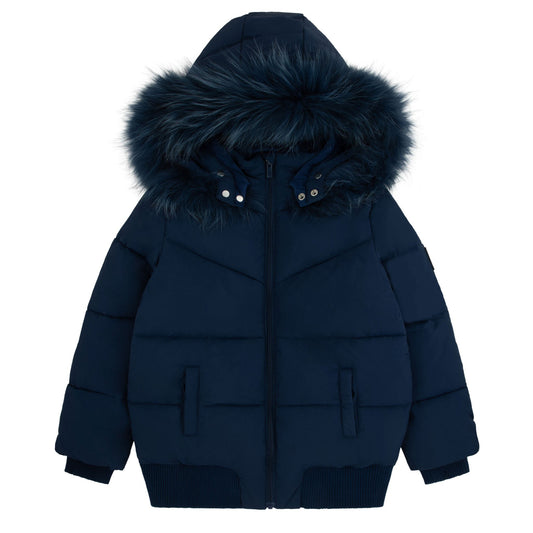 Navy Quilted Jacket