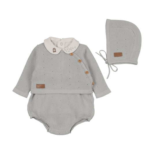 Boys Leather Tab Knit Outfit