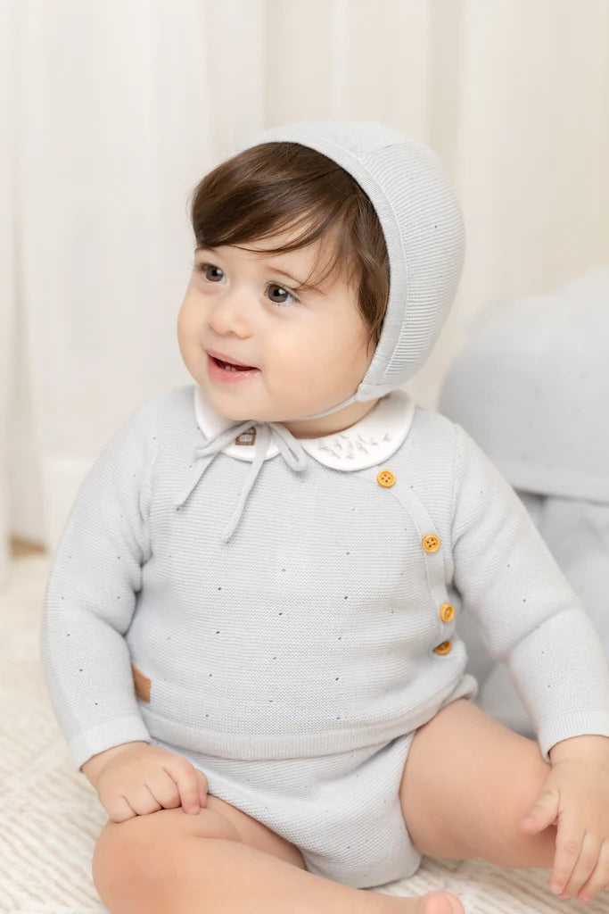 Boys Leather Tab Knit Outfit
